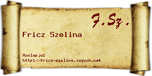 Fricz Szelina névjegykártya